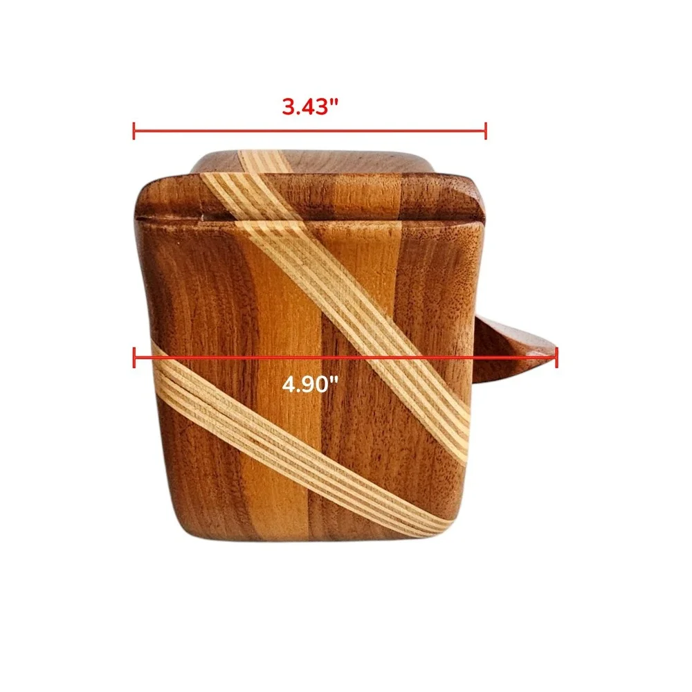 Vintage 3-Piece Bandsaw Handmade Multi-Wood Jewelry Trinket Box With Screw